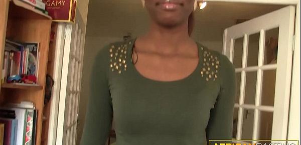  Sexy Ebony Teen Audition Blowjob and Doggystyle